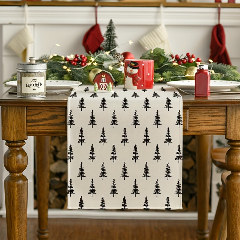 Christmas Table Runner - 심플한 크리스마스 트리 테이블 러너 패션