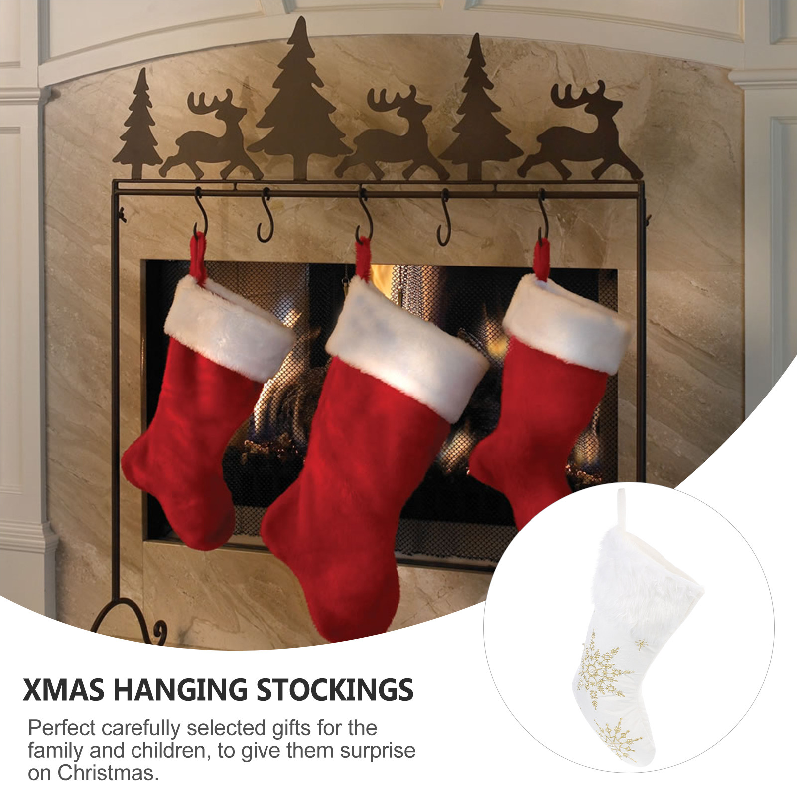 Christmas Stocking Hanging - 1개 크리스마스 양말 장식 걸이형 펜던트
