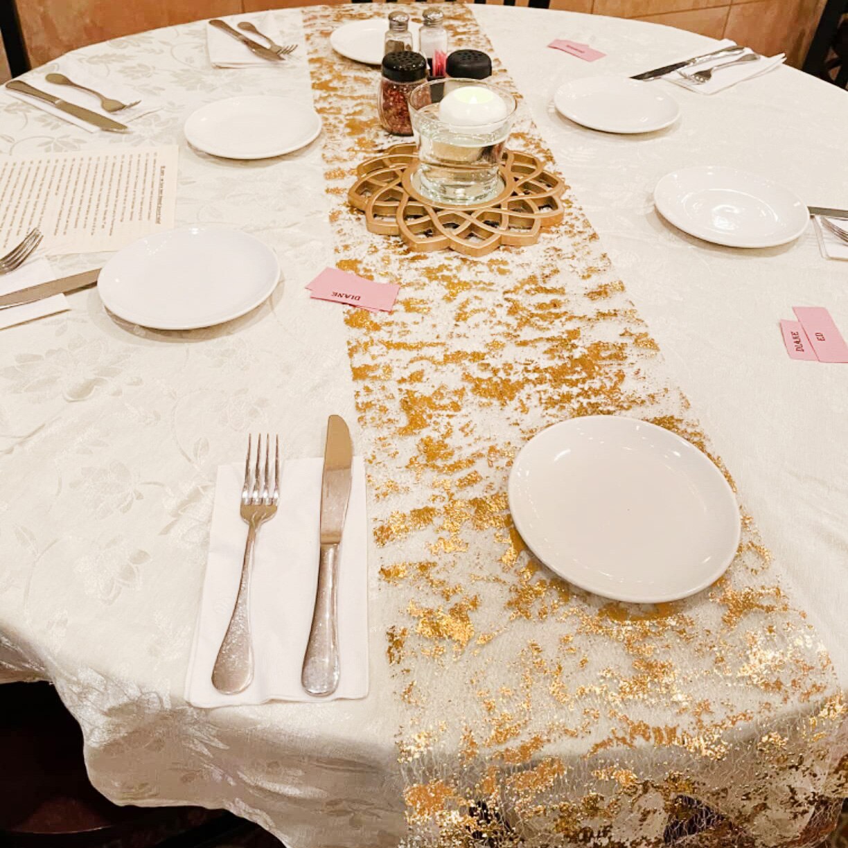 Christmas Table Runner - 스파클 메탈릭 골드 얇은 테이블 러너,