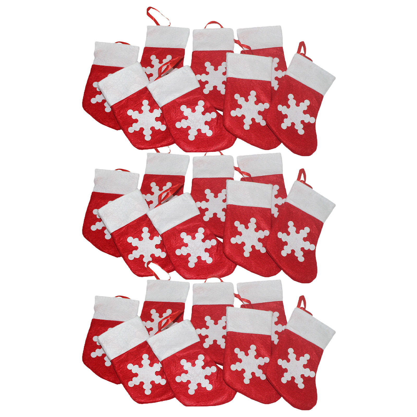 24개의 작은 크리스마스 스타킹, 미니 펠트 눈꽃 장식 - Christmas Stocking Hanging 리뷰 및 가격