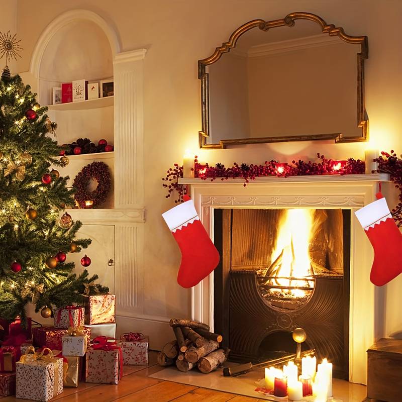 1/3/6개 크리스마스 스타킹, 빨간색 흰색 테두리 장 - Christmas Stocking Hanging 리뷰 및 가격
