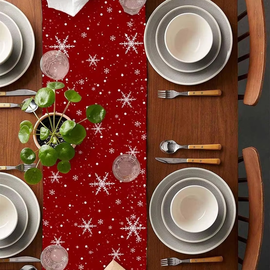 레드 테이블 러너 크리스마스 트리 패턴 축제용 인기 아 - Christmas Table Runner 리뷰 및 가격