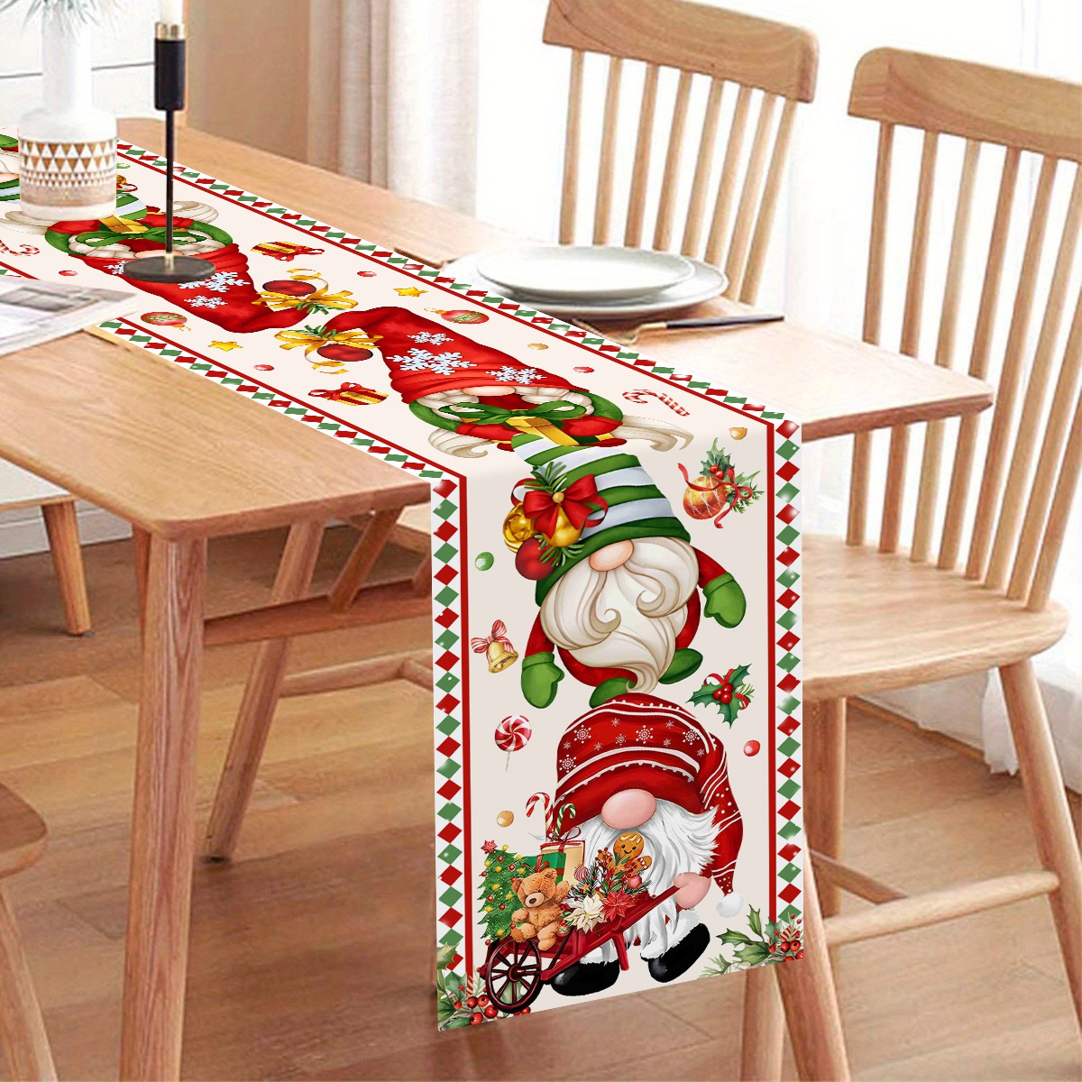 크리스마스 테이블 러너 얼굴 없는 노움 테이블 플래그  - Christmas Table Runner 리뷰 및 가격