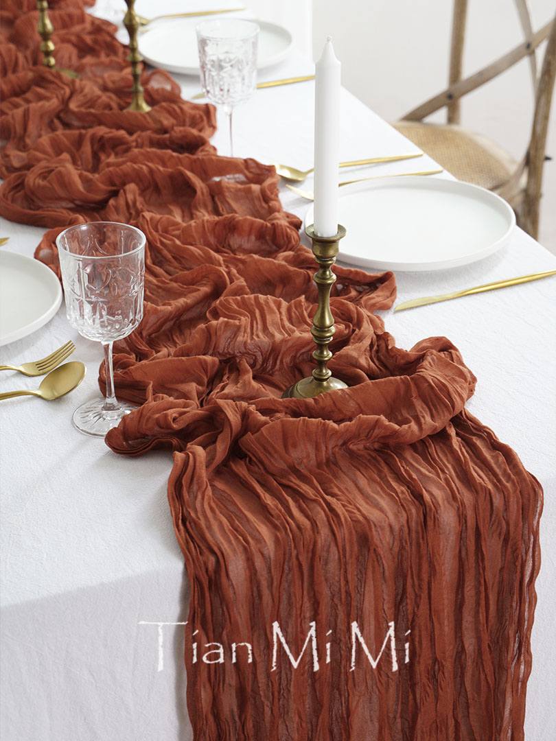 세미 쉬어 거즈 테이블 러너 테라코타 녹 치즈 천, 레 - Christmas Table Runner 리뷰 및 가격