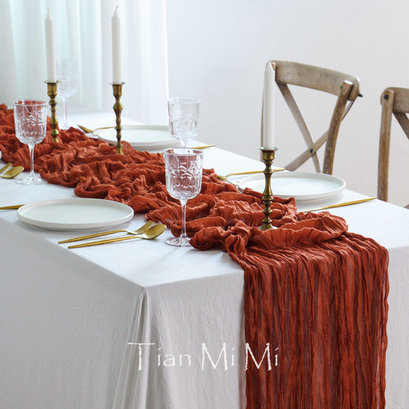 세미 쉬어 거즈 테이블 러너 테라코타 녹 치즈 천, 레 - Christmas Table Runner 리뷰 및 가격