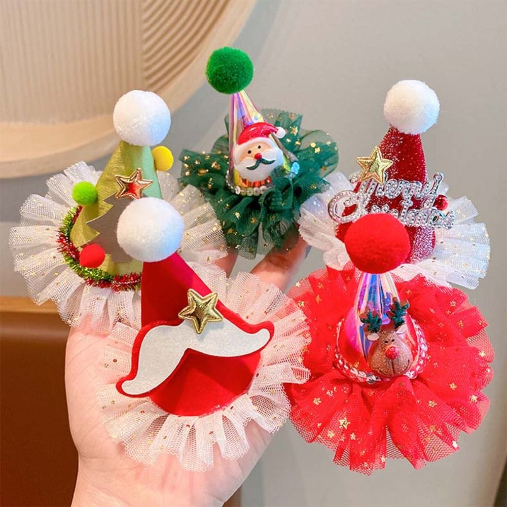 귀여운 별 크리스마스 헤어 클립 엘크 플러시 볼 산타클 - Santa Hat Plush 리뷰 및 가격