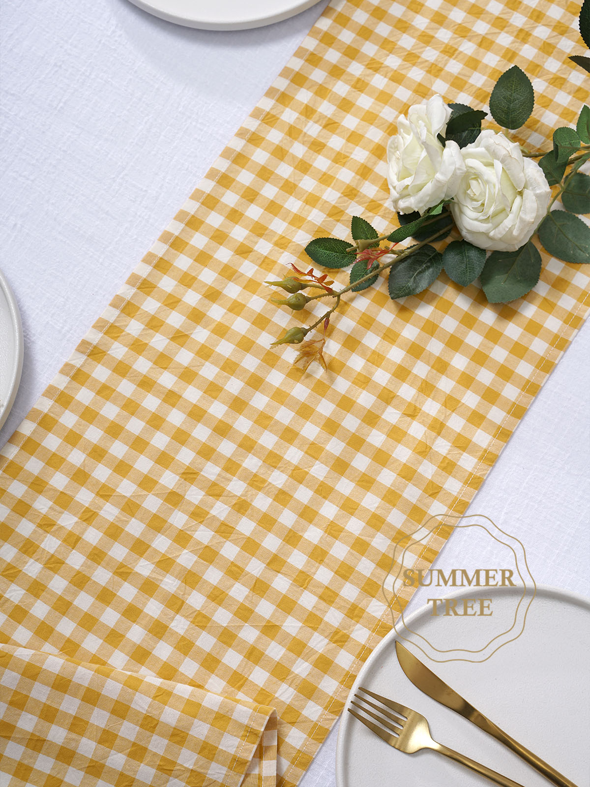 소박한 플래드 코튼 테이블 러너 깅엄 체크 무늬 세탁  - Christmas Table Runner 리뷰 및 가격