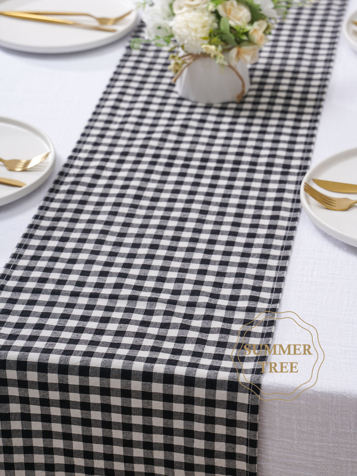 소박한 플래드 코튼 테이블 러너 깅엄 체크 무늬 세탁  - Christmas Table Runner 리뷰 및 가격