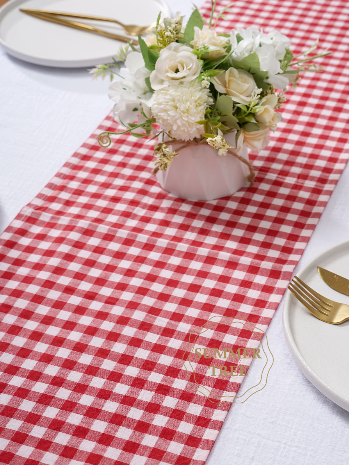 소박한 플래드 코튼 테이블 러너 깅엄 체크 무늬 세탁  - Christmas Table Runner 리뷰 및 가격