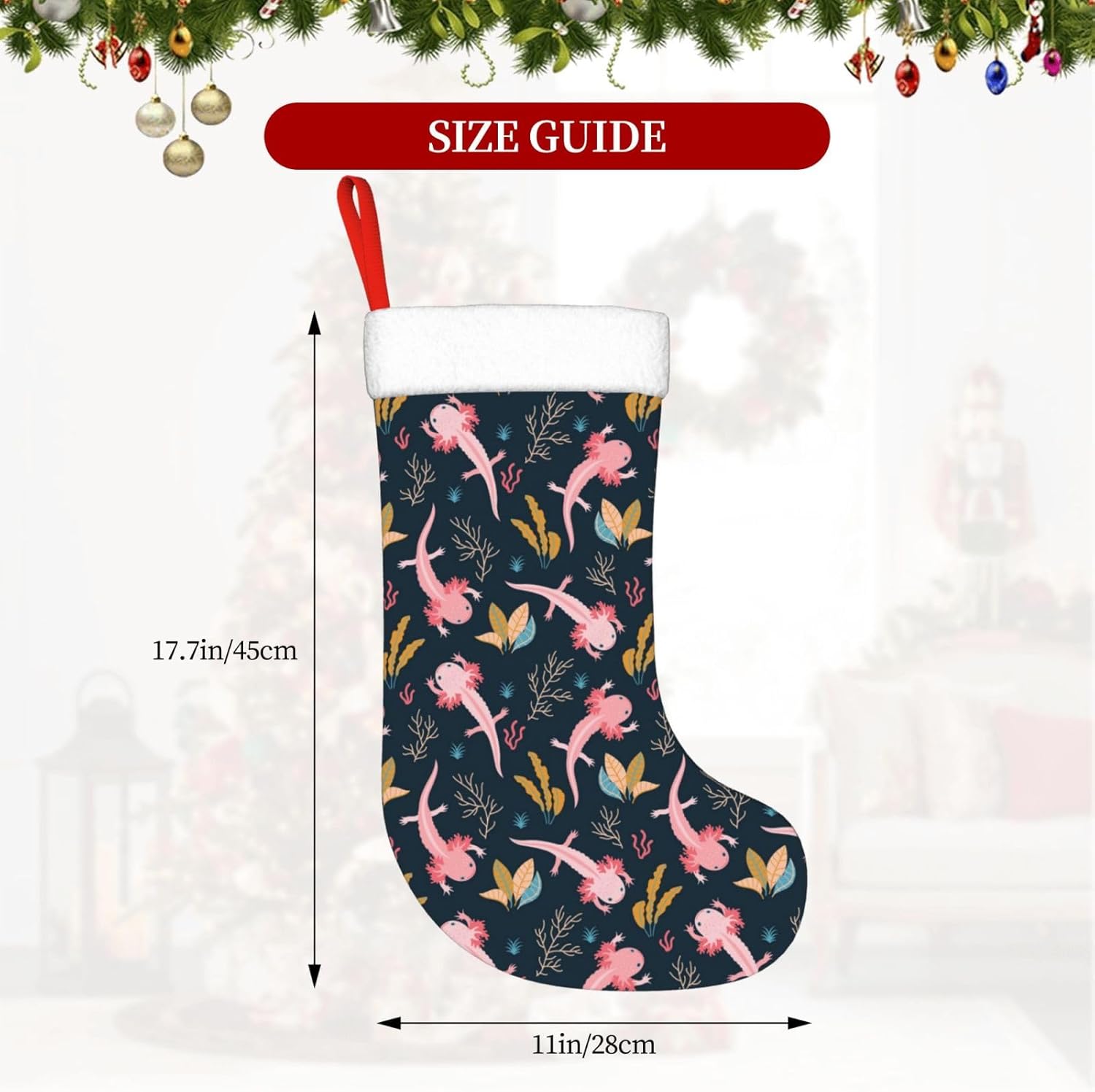 귀여운 Axolotl 크리스마스 스타킹 교수형 장식 스 - Christmas Stocking Hanging 리뷰 및 가격