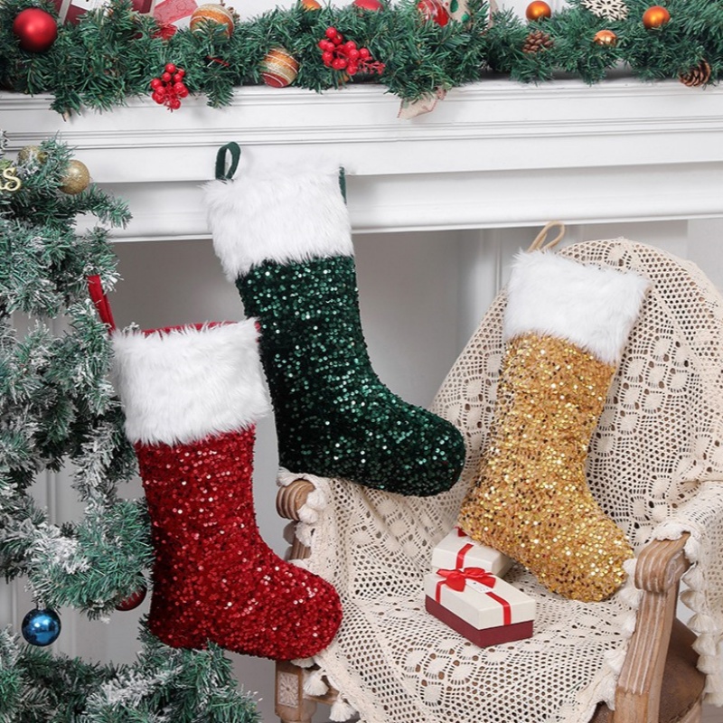 크리스마스 스타킹 승화 프린팅 반짝이 양말 대형 크리스 - Christmas Stocking Hanging 리뷰 및 가격