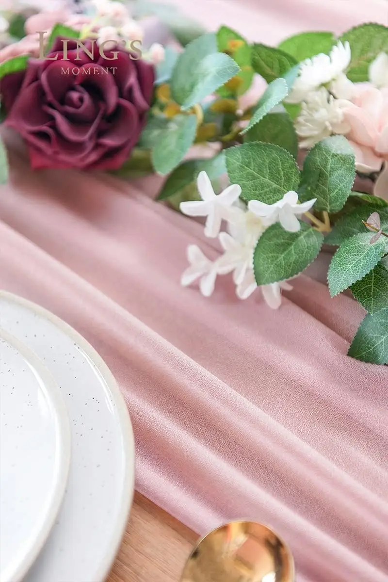 시폰 화이트 테이블 러너 테이블 세팅, 세미 쉬어, 빈 - Christmas Table Runner 리뷰 및 가격