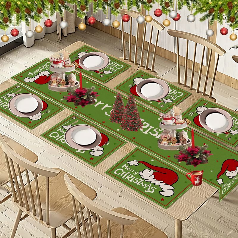 VIKAMA 귀여운 만화 크리스마스 테이블 러너 플레이 - Christmas Table Runner 리뷰 및 가격