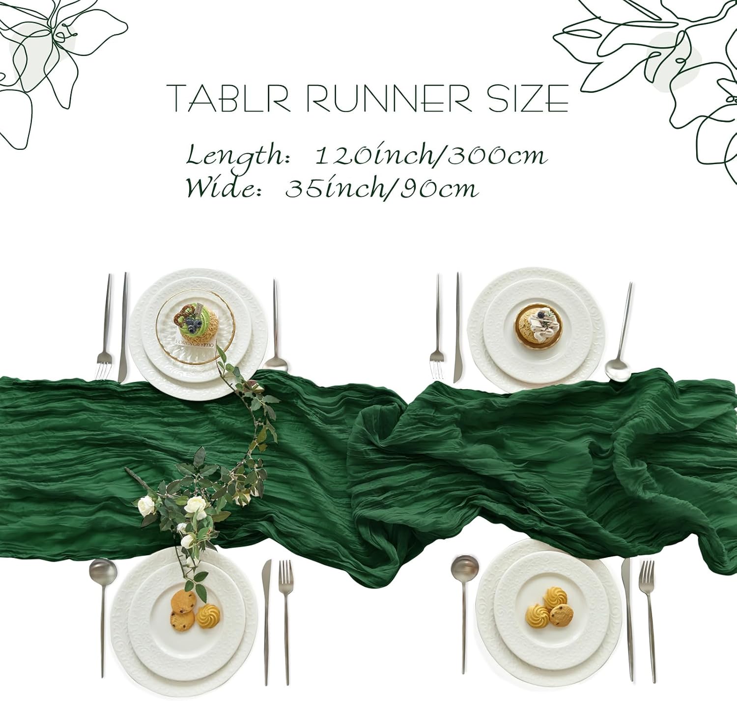 4개입 치즈클로스 테이블 러너 크리스마스 에메랄드 그린 - Christmas Table Runner 리뷰 및 가격
