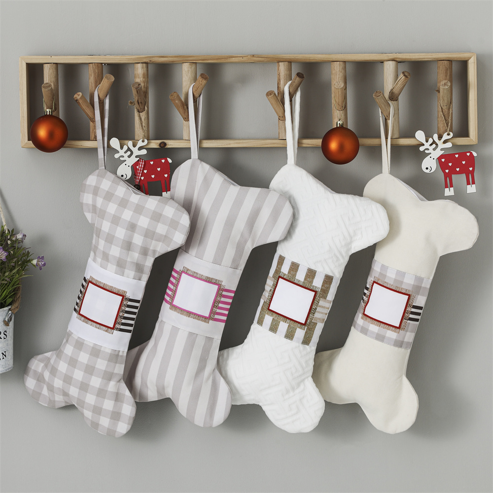 강아지용 격자 무늬 반려동물 크리스마스 스타킹, 뼈 모 - Christmas Stocking Hanging 리뷰 및 가격