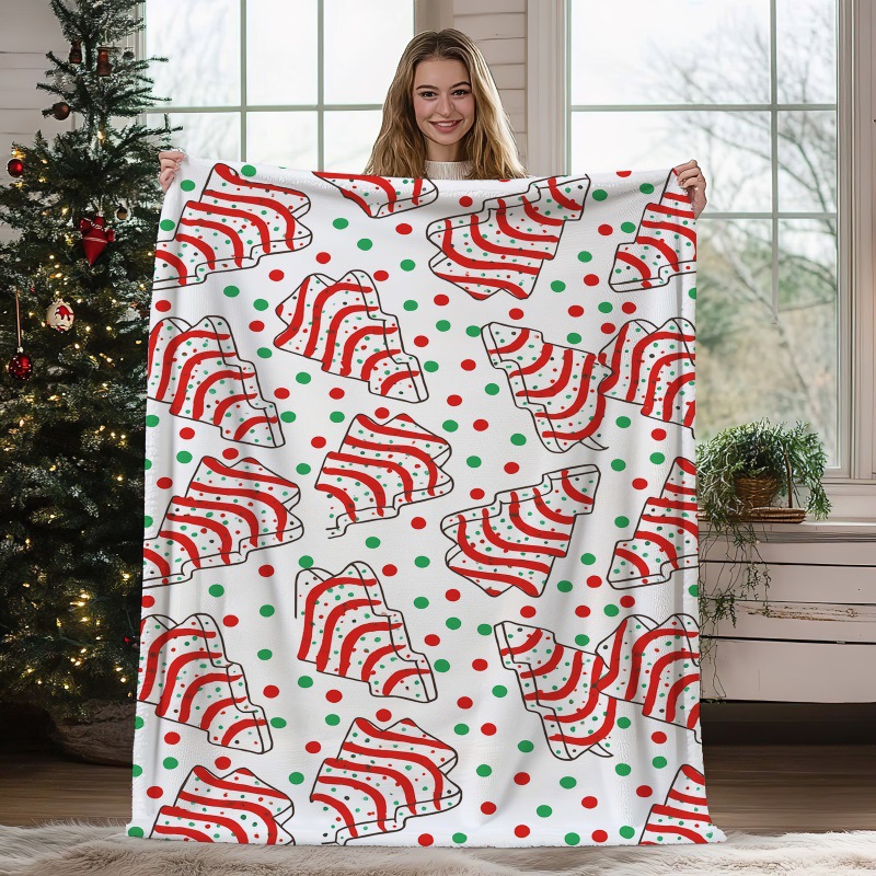 현대적인 크리스마스 트리 담요 귀여운 핑크 기하학적 패 - Christmas Throw Blanket 리뷰 및 가격