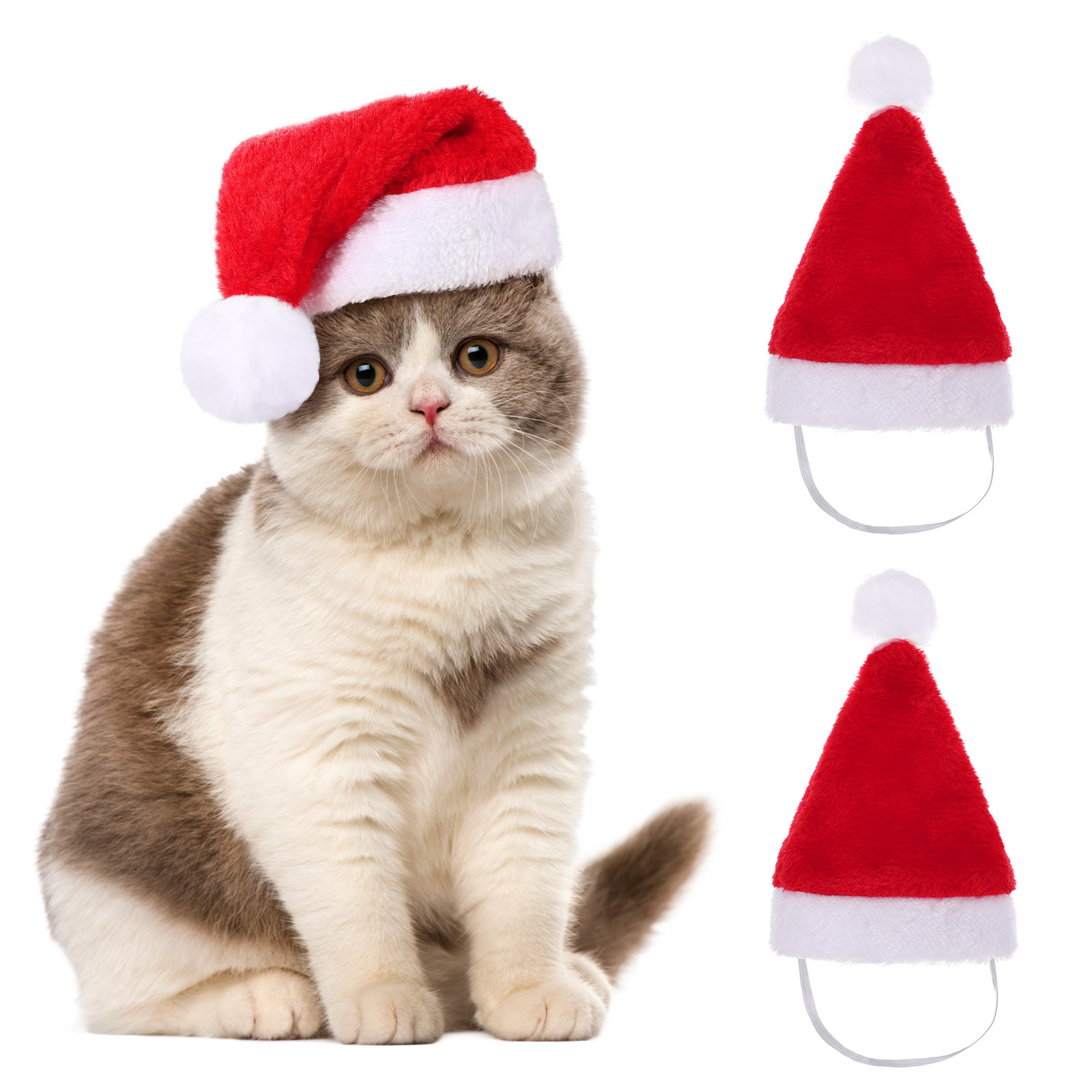 1-10개입 고급 부드러운 플러시 크리스마스 애완동물  - Santa Hat Plush 리뷰 및 가격