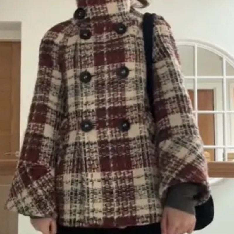 따뜻한 체크무늬 터틀넥 숄더 스트레이트 코트 여성 더블 - Christmas Throw Blanket 리뷰 및 가격