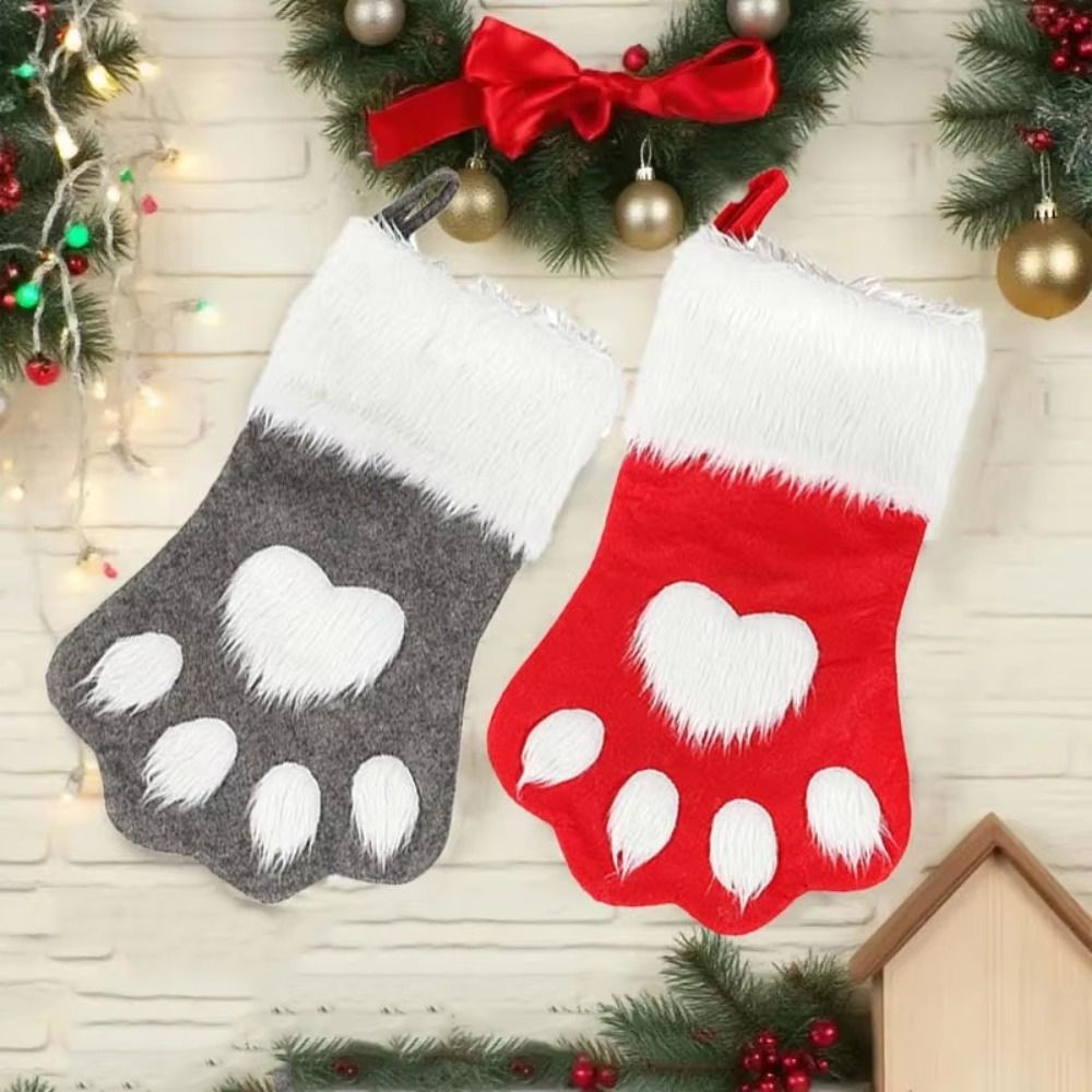 1/3/5/10개입 긴 털 플러시 강아지 발 모양 크리 - Christmas Stocking Hanging 리뷰 및 가격