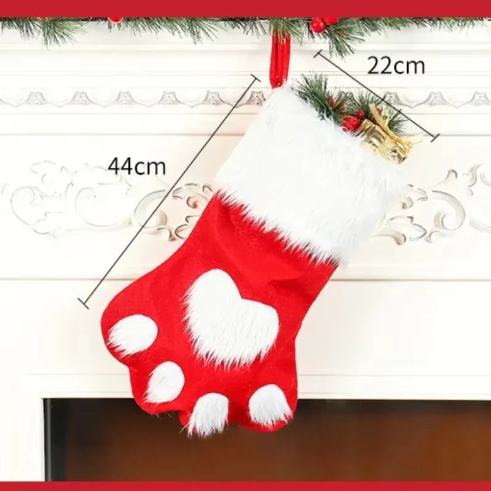 1/3/5/10개입 긴 털 플러시 강아지 발 모양 크리 - Christmas Stocking Hanging 리뷰 및 가격