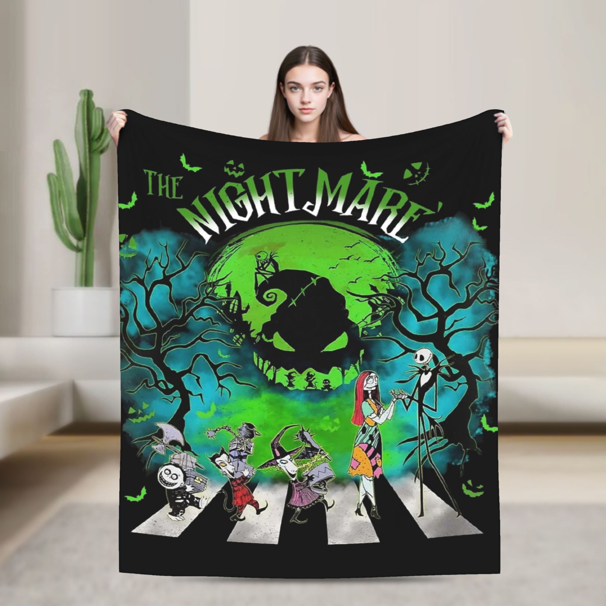오기 부기 맨 크리스마스의 악몽 플란넬 담요 재미있는  - Christmas Throw Blanket 리뷰 및 가격